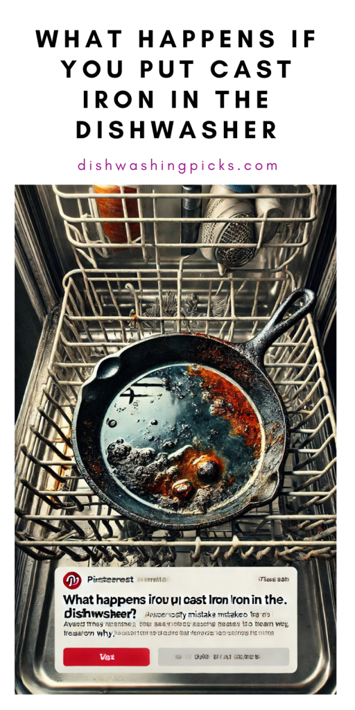 what happens if you put cast iron in the dishwasher