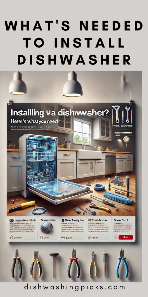 what's needed to install dishwasher