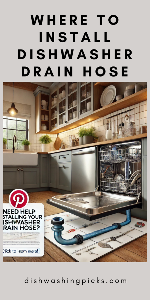 where to install dishwasher drain hose