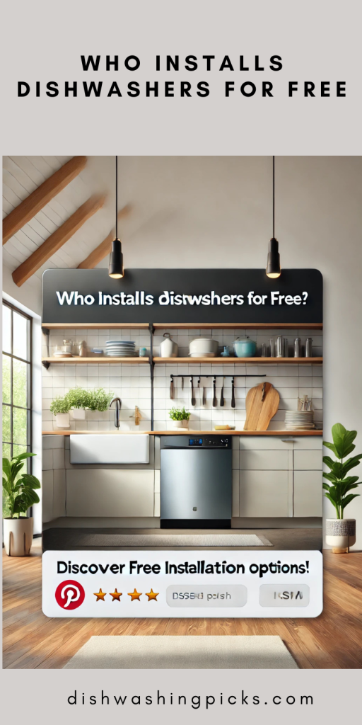 who installs dishwashers for free