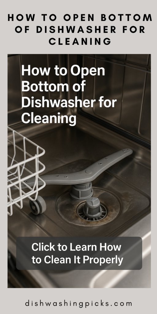 how to open bottom of dishwasher for cleaning