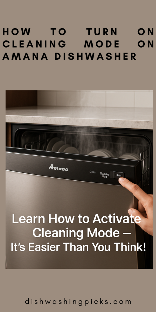 how to turn on cleaning mode on amana dishwasher