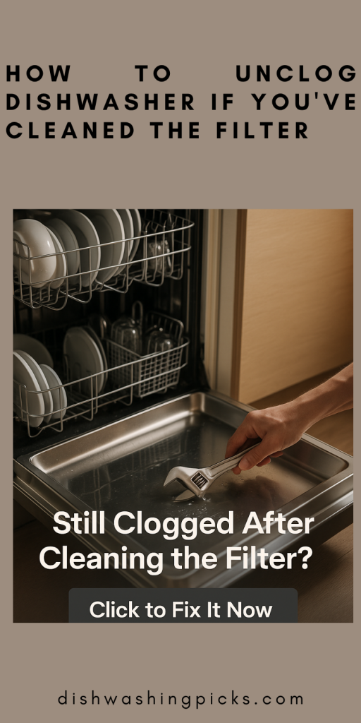 how to unclog dishwasher if you've cleaned the filter