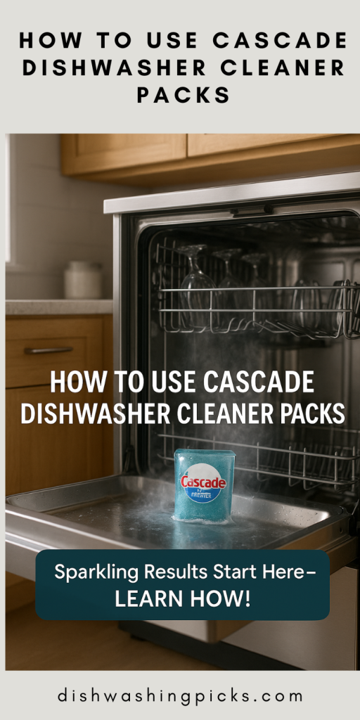 how to use cascade dishwasher cleaner packs