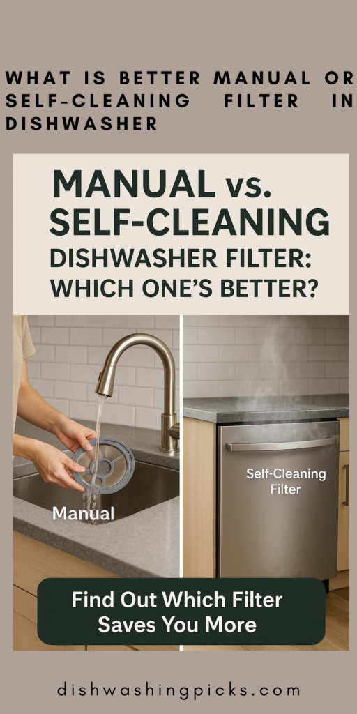 what is better manual or self-cleaning filter in dishwasher